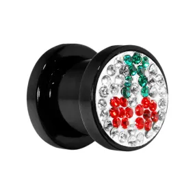 0 Gauge Cherry Ferido Crystal Acrylic Screw Fit Tunnel 0 Gauge Cherry Ferido Crystal Acrylic Screw Fit Tunnel