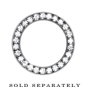 00 Gauge Stainless Steel Clear Gem Screw Fit Tunnel