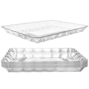 12 Plastic Serving Trays 9x13 Inches Rectangular Disposable Serving Trays 12 Plastic Serving Trays 9x13 Inches Rectangular Disposable Serving Trays