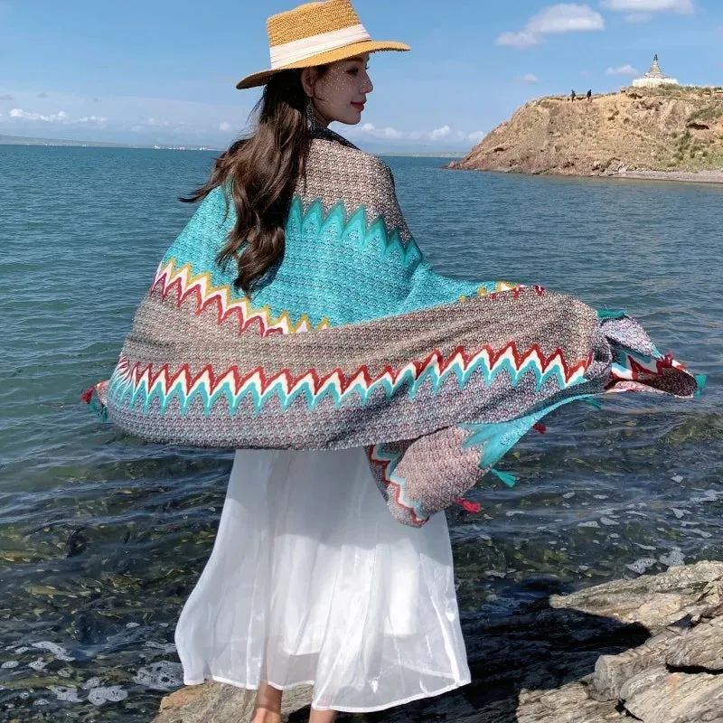 17 Styles 90x180cm Travel Beach Sunscreen Scarve Bikini Large Shawl Sarong Wrap Scarf Women Brazilian Swimsuit Bathing Cover-ups