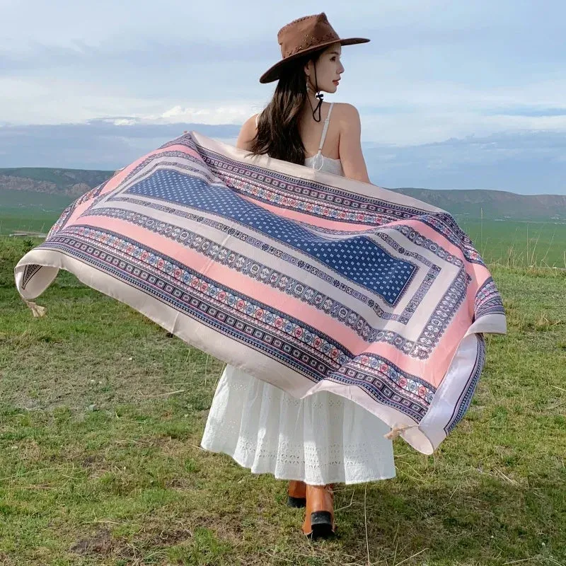 17 Styles 90x180cm Travel Beach Sunscreen Scarve Bikini Large Shawl Sarong Wrap Scarf Women Brazilian Swimsuit Bathing Cover-ups