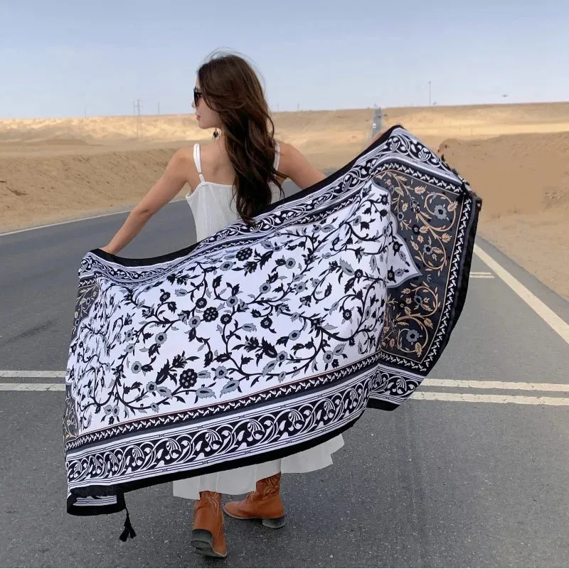 17 Styles 90x180cm Travel Beach Sunscreen Scarve Bikini Large Shawl Sarong Wrap Scarf Women Brazilian Swimsuit Bathing Cover-ups
