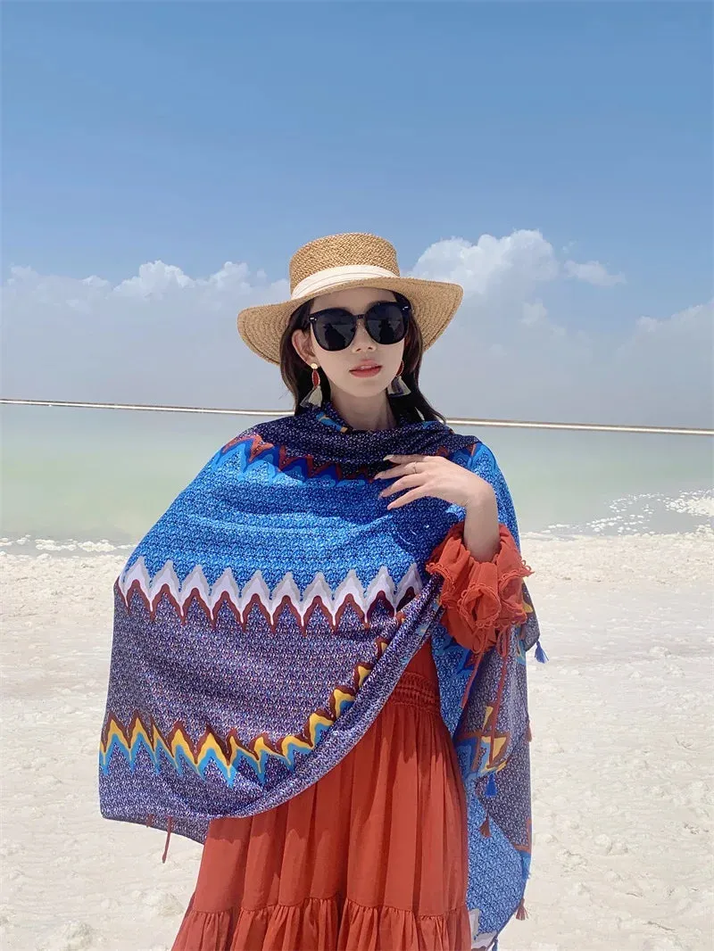 17 Styles 90x180cm Travel Beach Sunscreen Scarve Bikini Large Shawl Sarong Wrap Scarf Women Brazilian Swimsuit Bathing Cover-ups