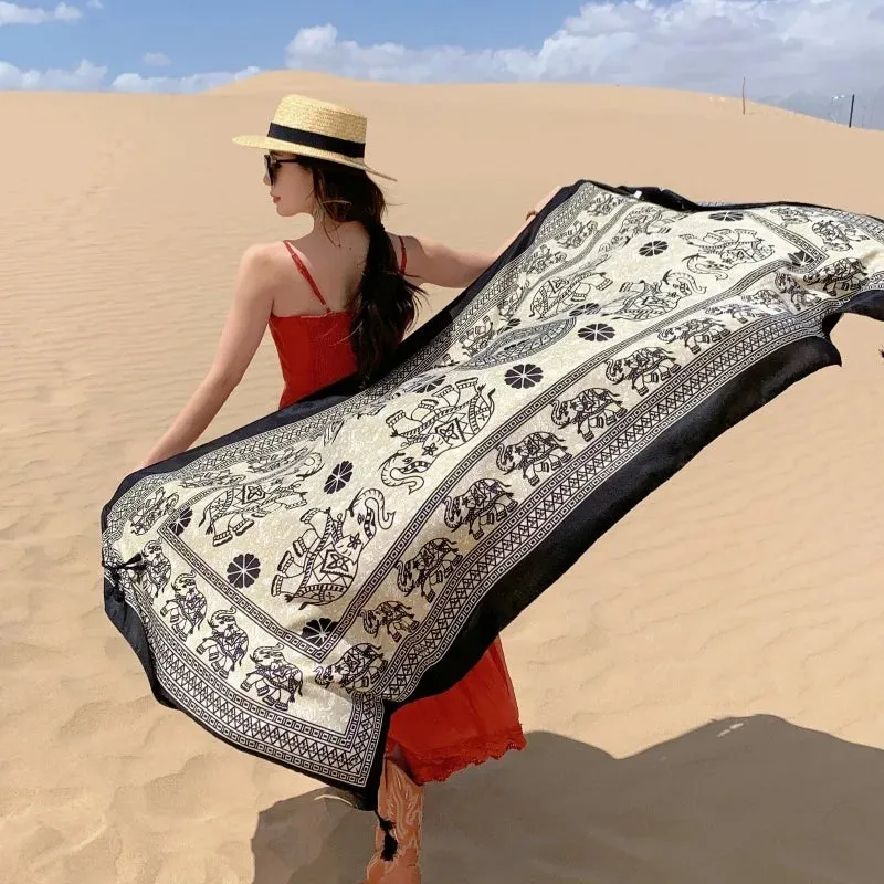 17 Styles 90x180cm Travel Beach Sunscreen Scarve Bikini Large Shawl Sarong Wrap Scarf Women Brazilian Swimsuit Bathing Cover-ups