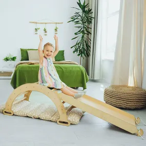 3in1 Montessori Play Set for Toddlers: Arch   Slide   Cushion - Beige 3in1 Montessori Play Set for Toddlers: Arch   Slide   Cushion - Beige