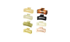 8 Piece Glossy Frosted Hair Clips 8 Piece Glossy Frosted Hair Clips