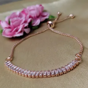 Aamrapali Rose Gold Plated Crystal Stone Adjustable Bracelet Aamrapali Rose Gold Plated Crystal Stone Adjustable Bracelet