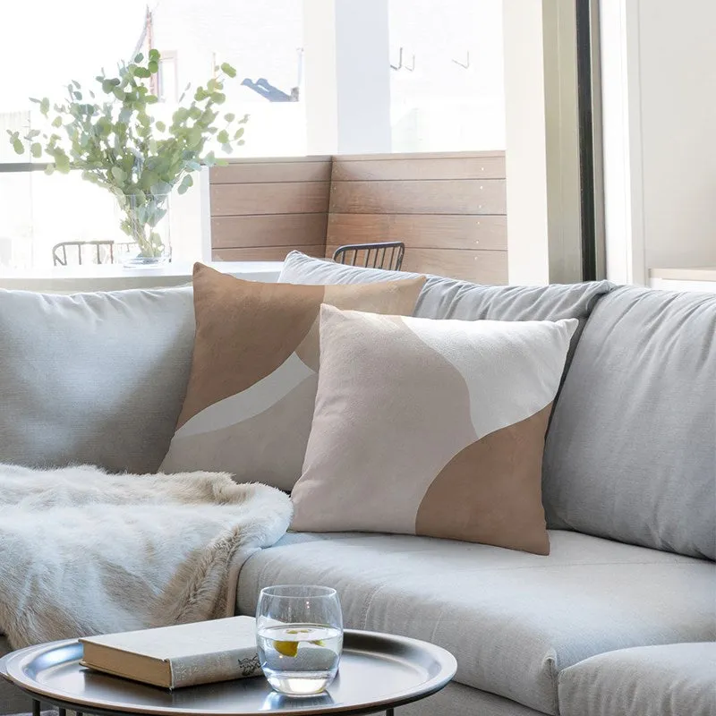 Abstract Beige Throw Cushion