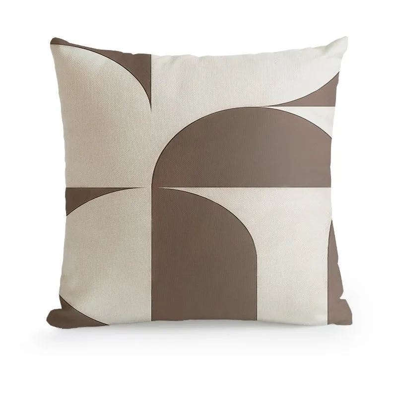 Abstract Beige Throw Cushion