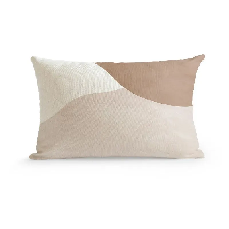 Abstract Beige Throw Cushion