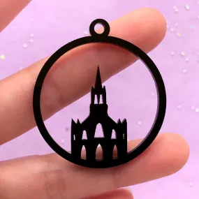 Acrylic Castle Open Bezel Charm | Round Deco Frame for UV Resin Filling | Kawaii Resin Jewellery Supplies (1 piece / Black / 41mm x 45mm / 2 Sided) Acrylic Castle Open Bezel Charm | Round Deco Frame for UV Resin Filling | Kawaii Resin Jewellery Supplies (1 piece / Black / 41mm x 45mm / 2 Sided)
