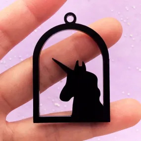 Acrylic Open Bezel Charm | Unicorn Pendant | Black Deco Frame for UV Resin Filling | Kawaii Jewelry Supplies (1 piece / Black / 34mm x 49mm / 2 Sided) Acrylic Open Bezel Charm | Unicorn Pendant | Black Deco Frame for UV Resin Filling | Kawaii Jewelry Supplies (1 piece / Black / 34mm x 49mm / 2 Sided)