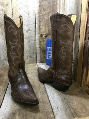 All Brown Alligator & French Calf Tres Outlaws Women's Classic Boot 1955 All Brown Alligator & French Calf Tres Outlaws Women's Classic Boot 1955