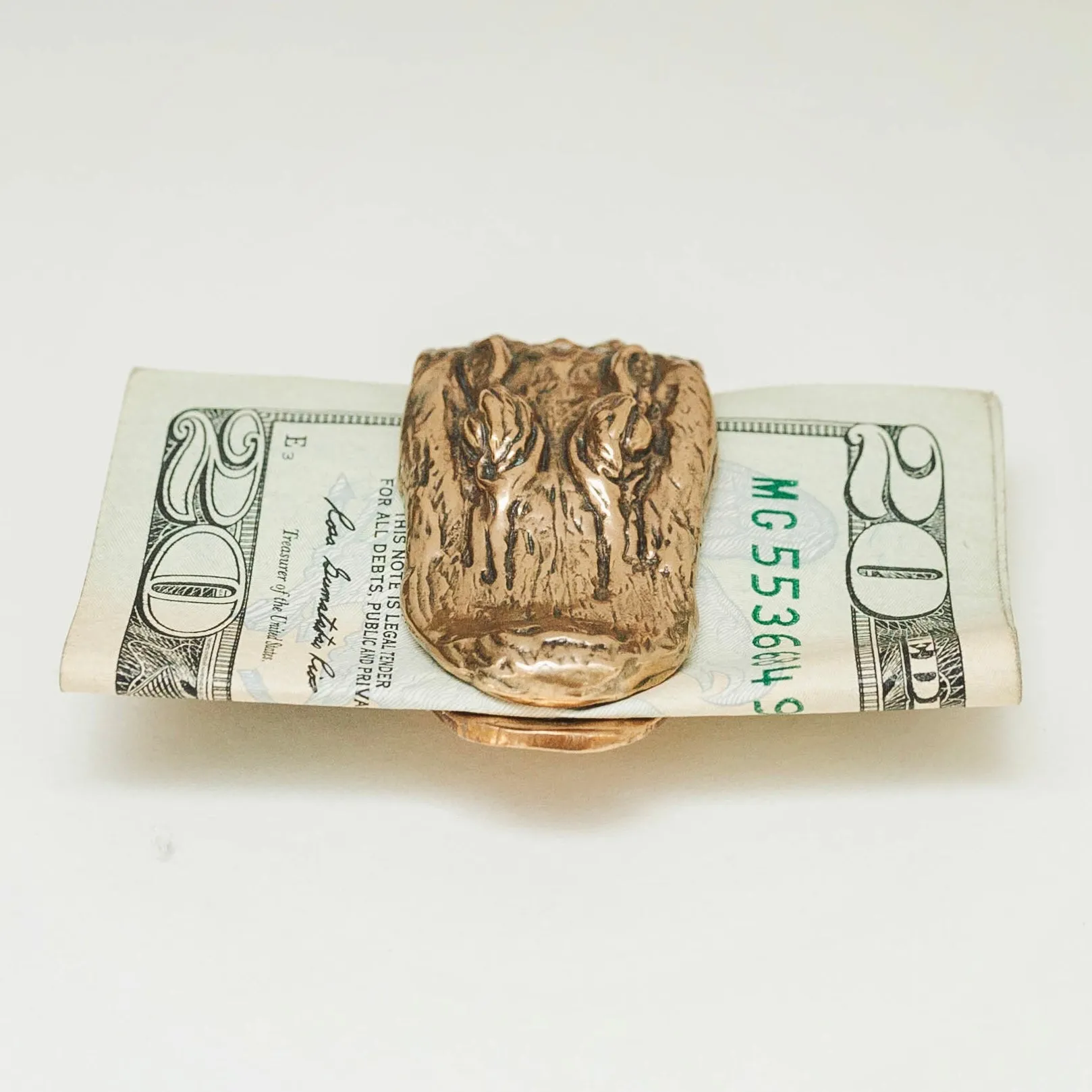 Alligator Bronze Money Clip