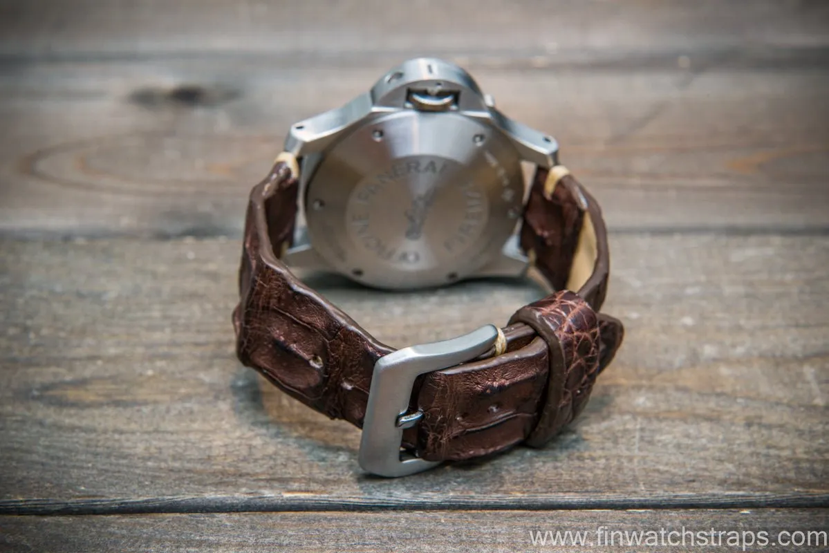 Alligator hornback watch strap, handmade in Finland