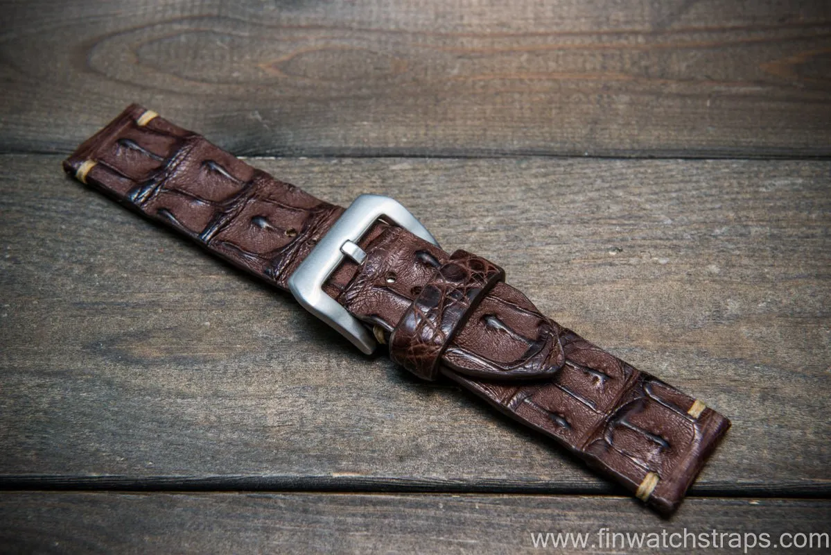 Alligator hornback watch strap, handmade in Finland