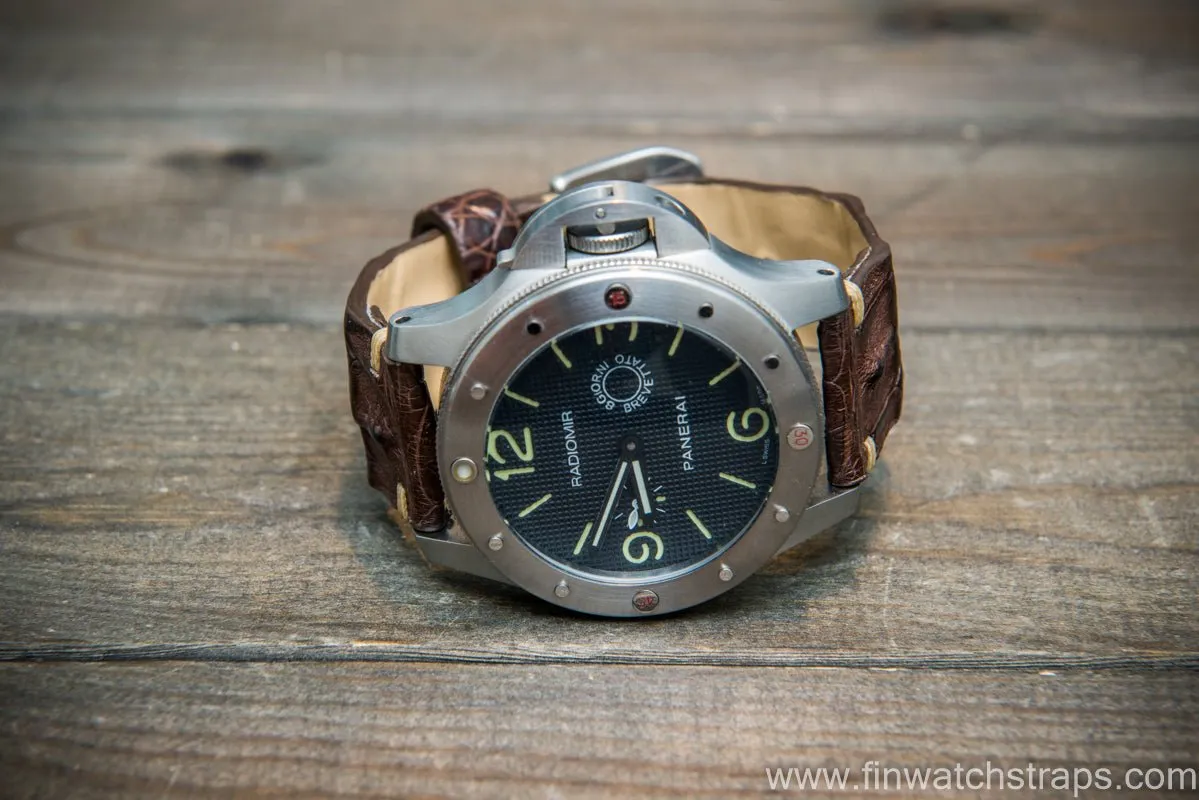 Alligator hornback watch strap, handmade in Finland