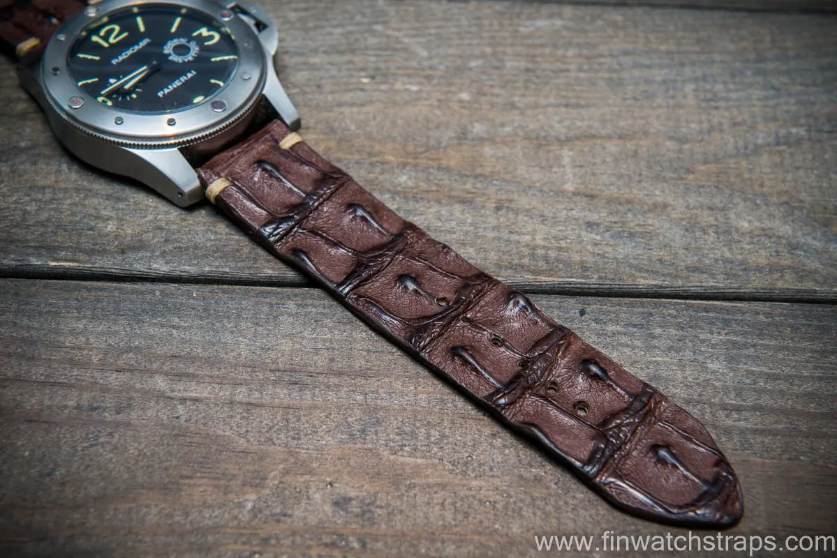 Alligator hornback watch strap, handmade in Finland