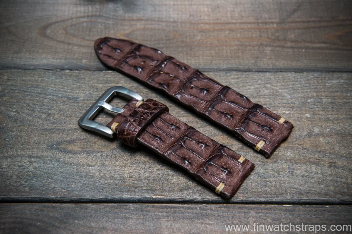 Alligator hornback watch strap, handmade in Finland