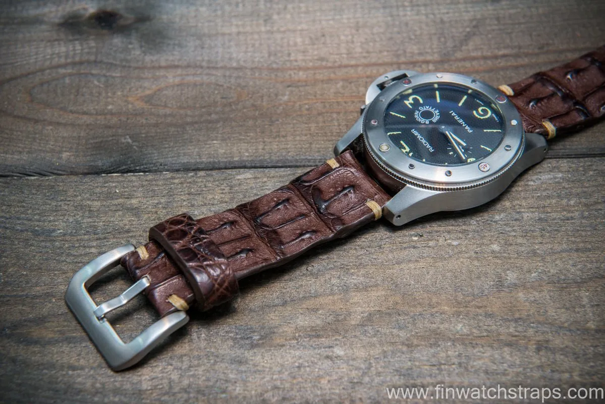 Alligator hornback watch strap, handmade in Finland