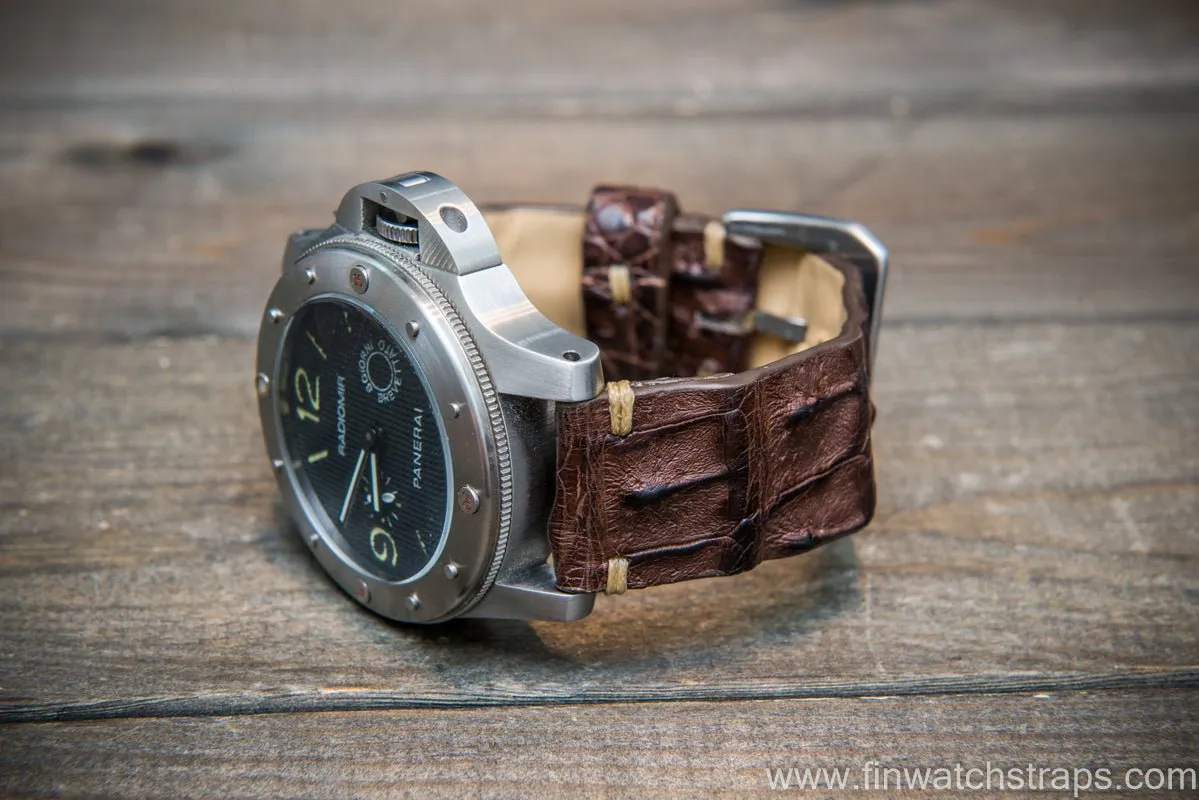 Alligator hornback watch strap, handmade in Finland
