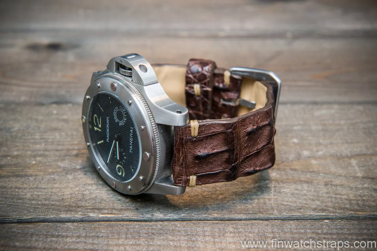 Alligator hornback watch strap, handmade in Finland