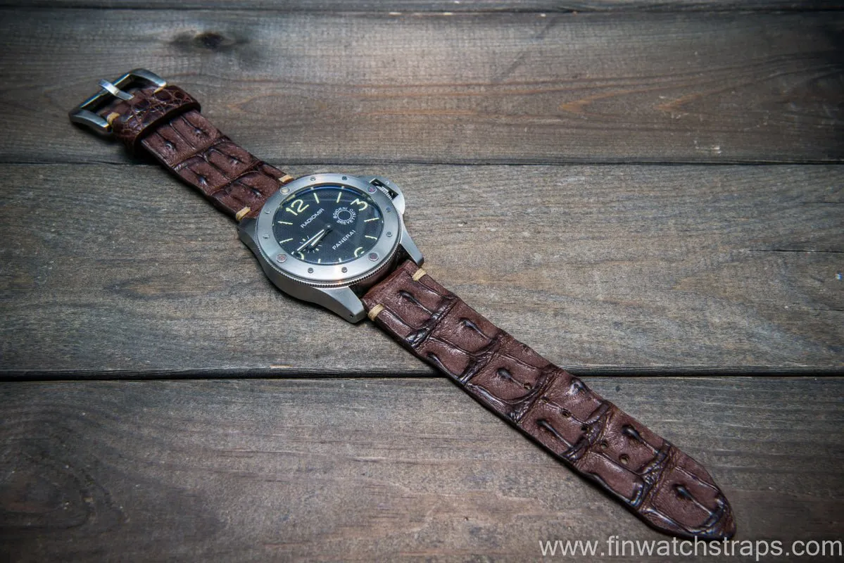 Alligator hornback watch strap, handmade in Finland