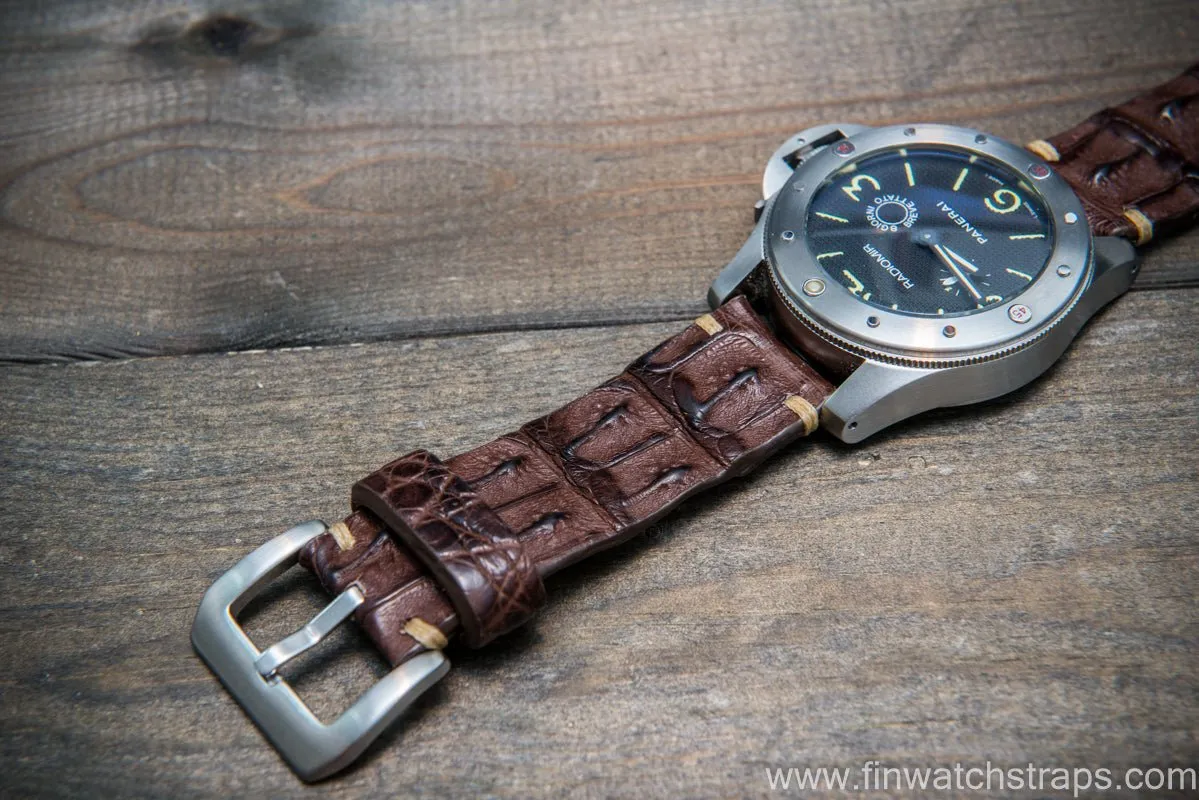 Alligator hornback watch strap, handmade in Finland