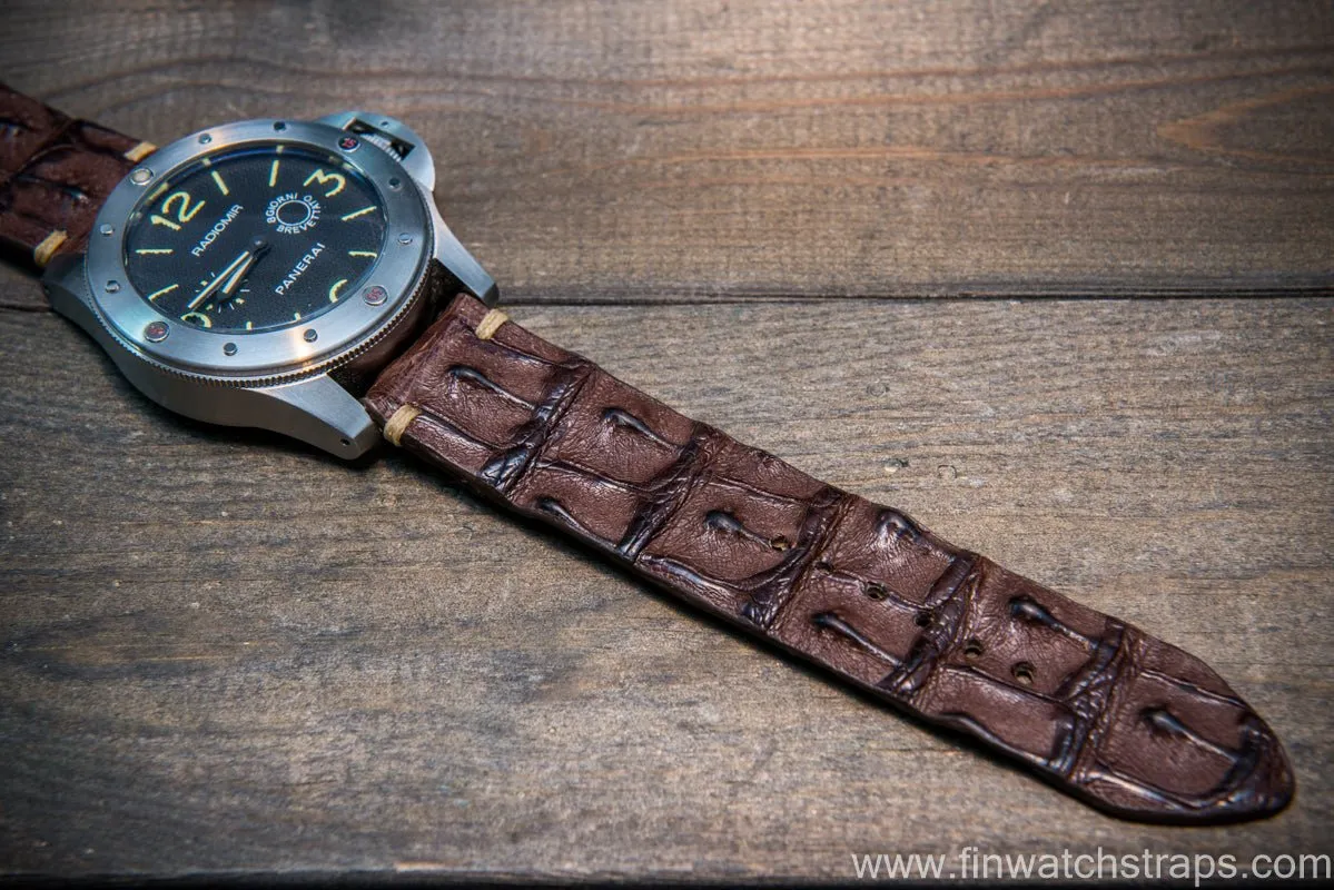 Alligator hornback watch strap, handmade in Finland