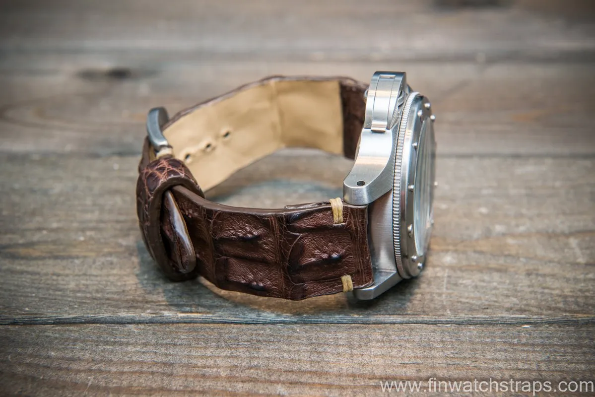 Alligator hornback watch strap, handmade in Finland
