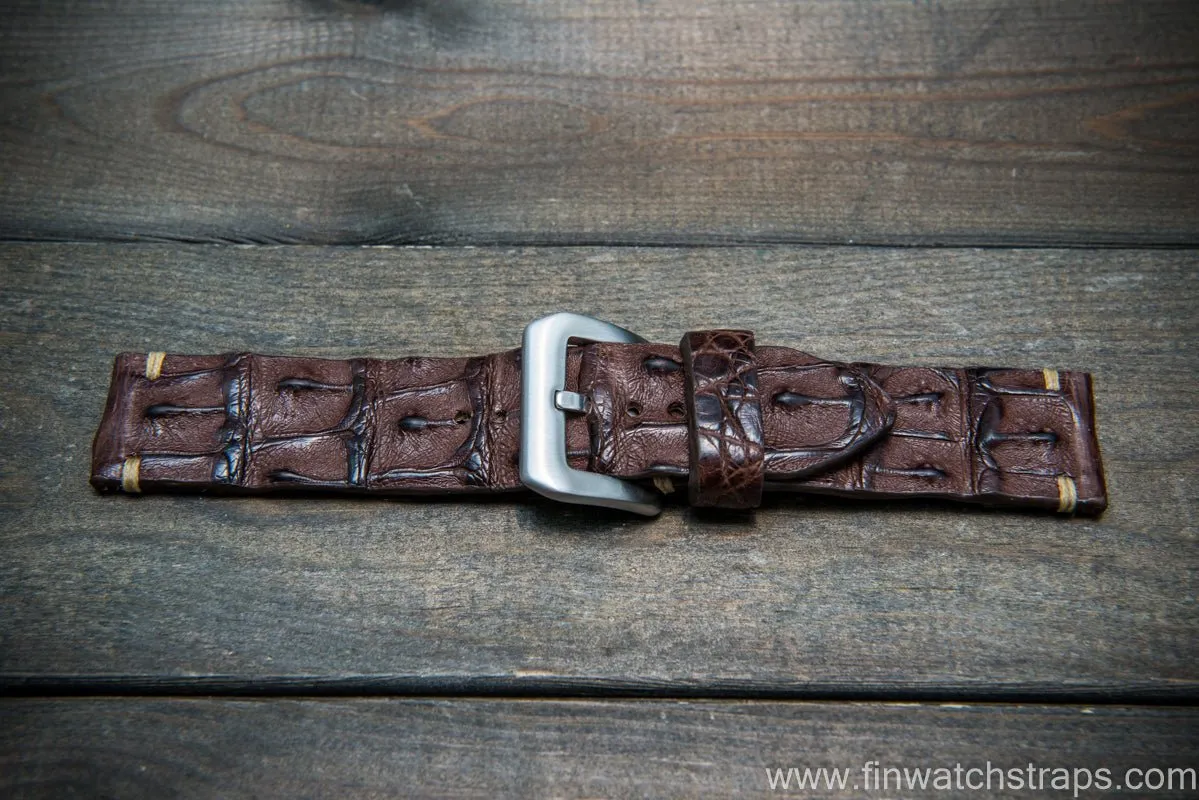 Alligator hornback watch strap, handmade in Finland