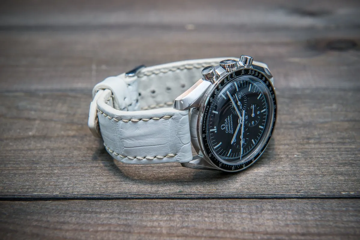 Alligator natural white, handmade in Finland