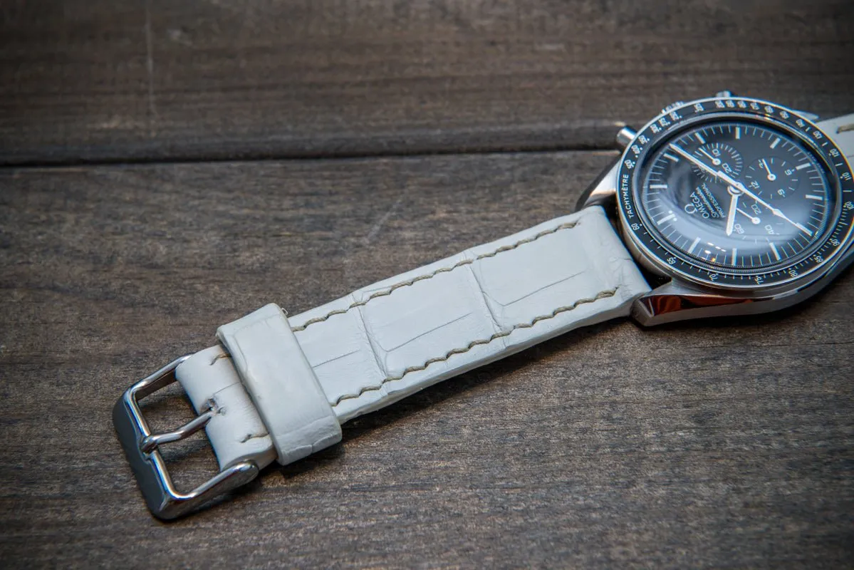 Alligator natural white, handmade in Finland