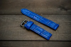Alligator watch strap, Blue matte, handmade in Finland Alligator watch strap, Blue matte, handmade in Finland
