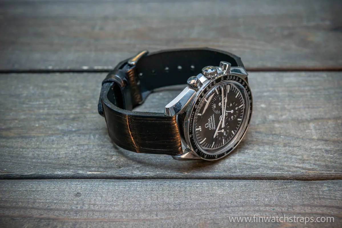 Alligator watch strap, French Croco, Bronze color, handmade in Finland, 10-26 mm. Limited edition.