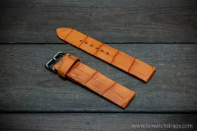 Alligator watch strap, French Croco,  Tan color,  handmade in Finland, 10-26 mm. Alligator watch strap, French Croco,  Tan color,  handmade in Finland, 10-26 mm.