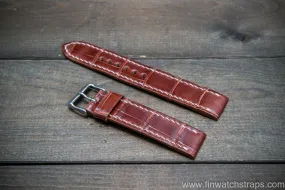 Alligator watch strap, Glazed Whiskey, handmade in Finland Alligator watch strap, Glazed Whiskey, handmade in Finland