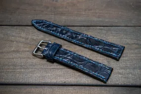 Alligator watch strap, Night Blue, handmade in Finland Alligator watch strap, Night Blue, handmade in Finland