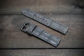 Alligator watch strap, Stone grey color, handmade in Finland Alligator watch strap, Stone grey color, handmade in Finland
