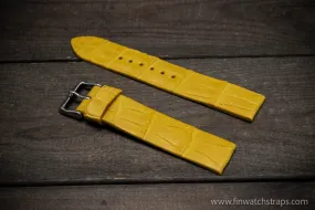 Alligator watch strap, Yellow matte, handmade in Finland, French Croco Alligator watch strap, Yellow matte, handmade in Finland, French Croco