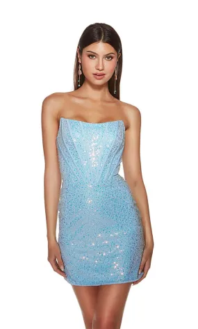 Alyce Paris Glitter Corset Homecoming Dress 4828 Alyce Paris Glitter Corset Homecoming Dress 4828