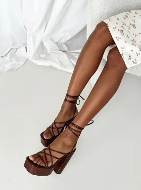 Amato Platform Heels Brown Amato Platform Heels Brown