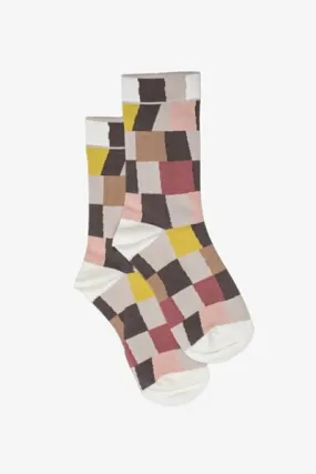 ANTLER sock Abstract Check Pink ANTLER sock Abstract Check Pink