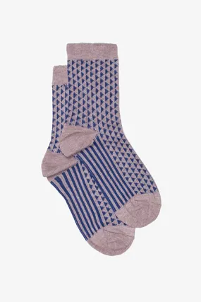 ANTLER sock Stripe & Triangle Blue ANTLER sock Stripe & Triangle Blue