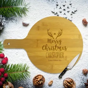 Antlers Round Bamboo Serving Board Antlers Round Bamboo Serving Board