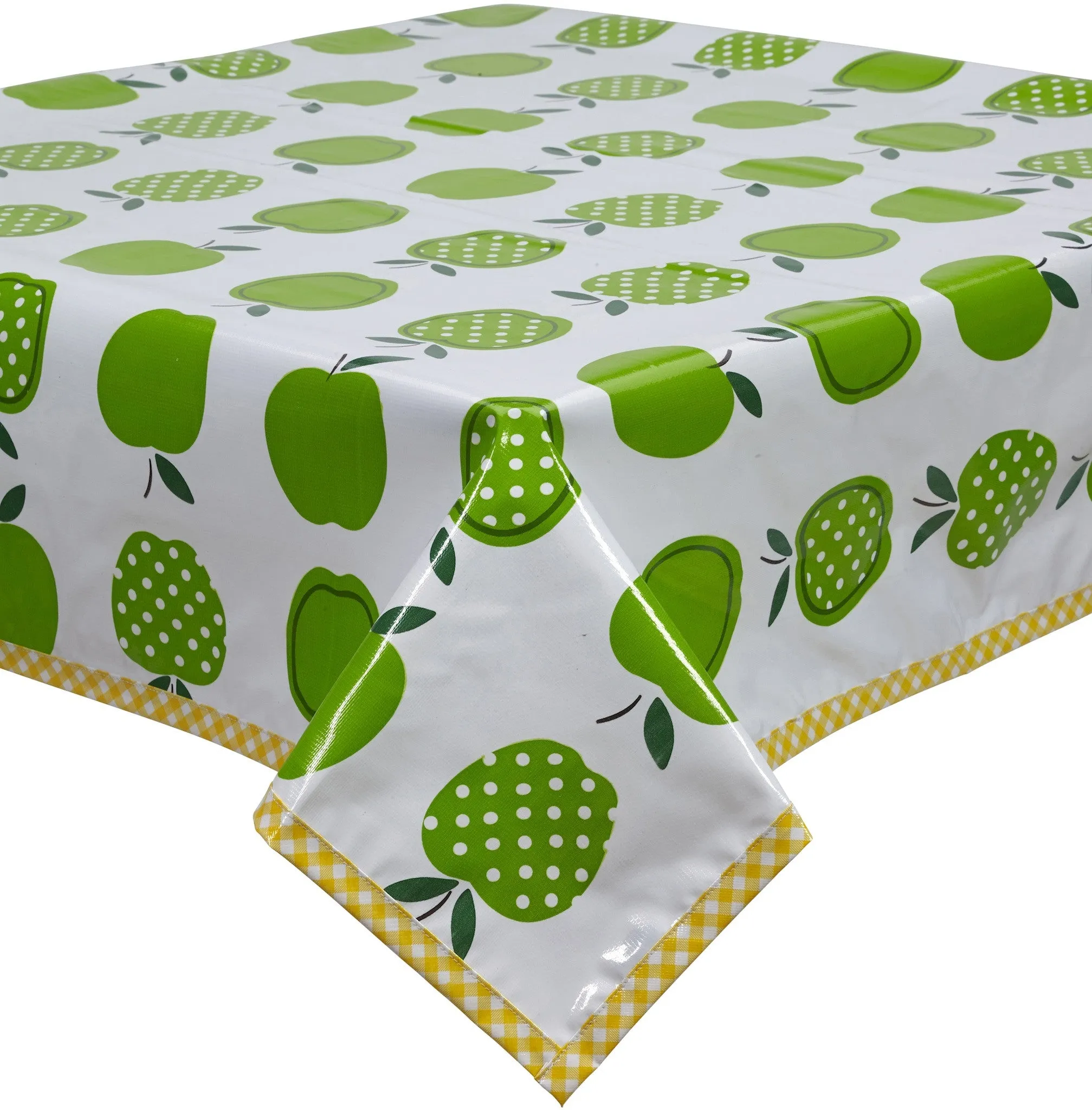 Apples & Dots Green Oilcloth Tablecloths