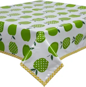Apples & Dots Green Oilcloth Tablecloths Apples & Dots Green Oilcloth Tablecloths