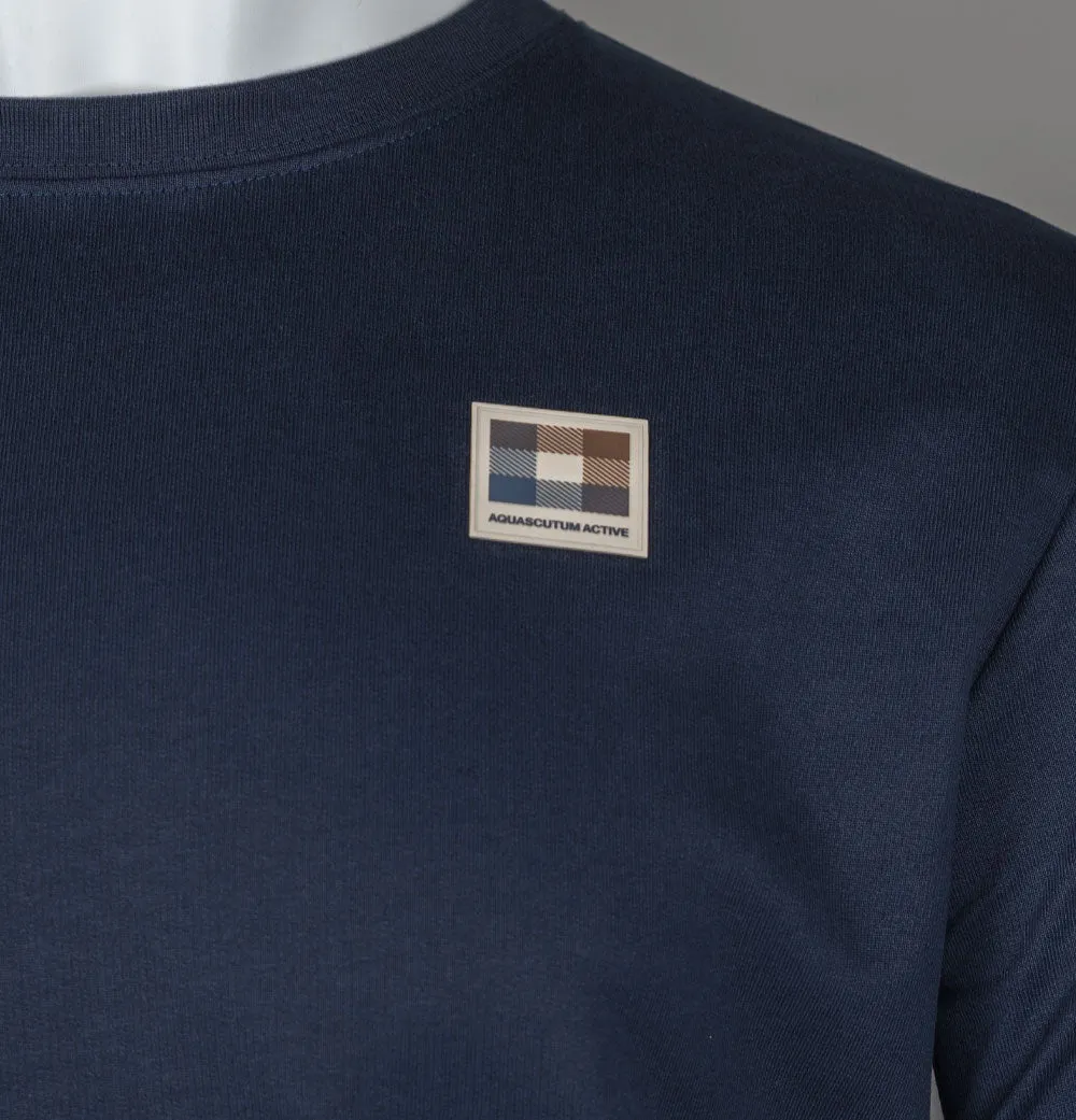 Aquascutum Club Check Patch Sweatshirt Navy