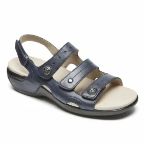 Aravon POWER COMFORT SANDALS THREE STRAP NAVY/LEATHER Aravon POWER COMFORT SANDALS THREE STRAP NAVY/LEATHER