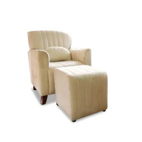 Arm Chair with Stool and Kidney Cushion Arm Chair with Stool and Kidney Cushion
